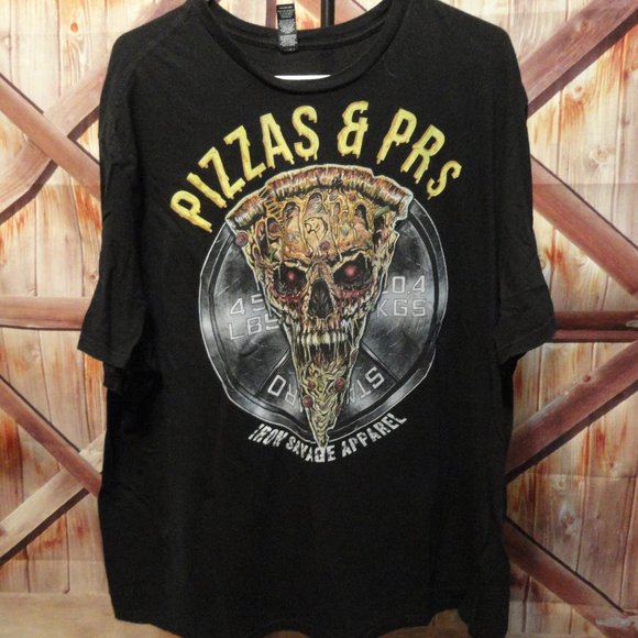 District Other - Iron Savage Apparel PIZZA & PRS Skull creepy pizza graphic T~Getly worn~…